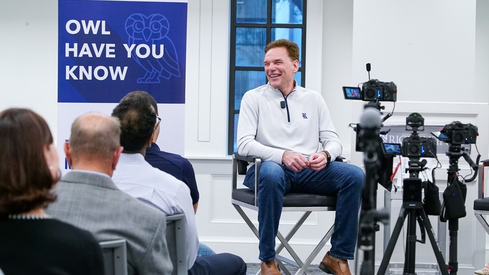 Al Danto, senior lecturer in entrepreneurship, in a live Rice Business podcast recording