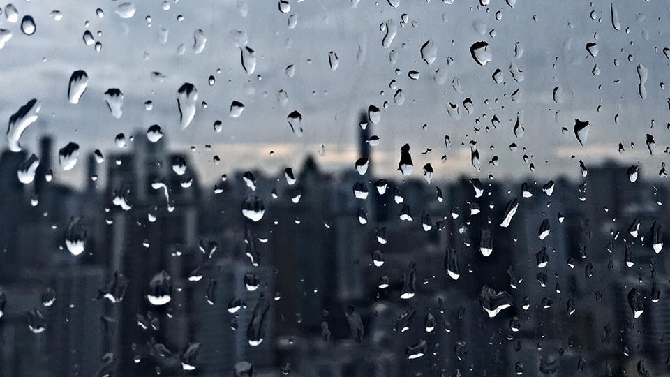 Window with rain drops 