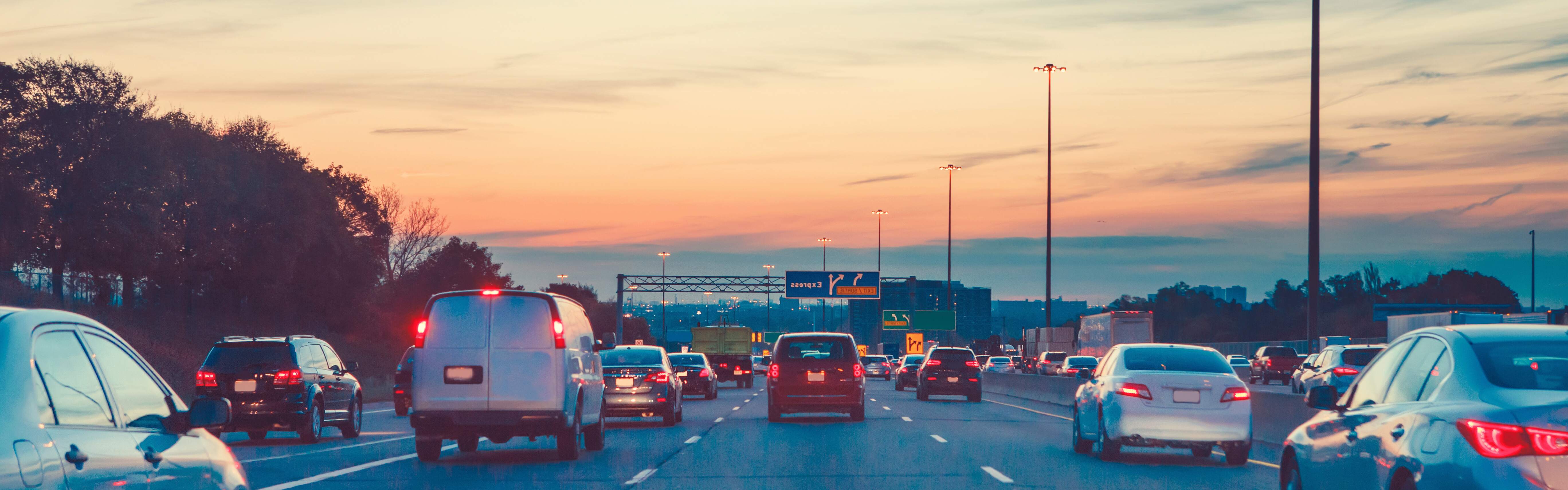 Cars on a highway
